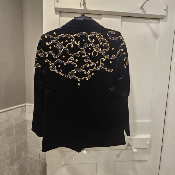 Escada Black Velvet Embellished Evening Jacket - Picture 4 of 6